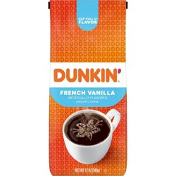 Dunkin' Donuts French Vanilla Flavored Medium Roast Ground Coffee - 12oz
