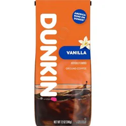 Dunkin' Donuts French Vanilla Flavored Medium Roast Ground Coffee - 12oz