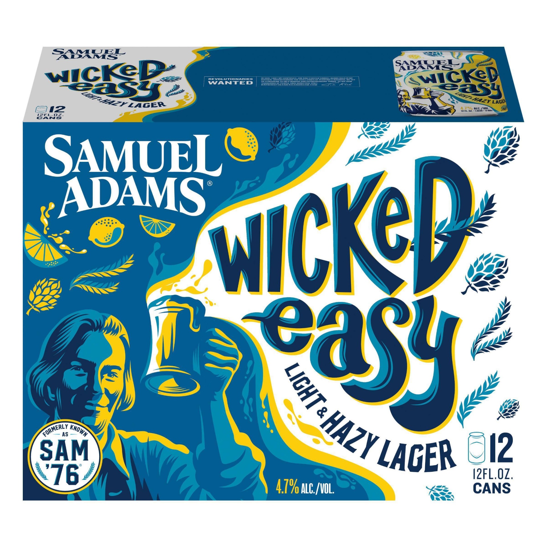 slide 1 of 1, Samuel Adams Wicked Easy 12pk Cans, 12 ct; 12 fl oz