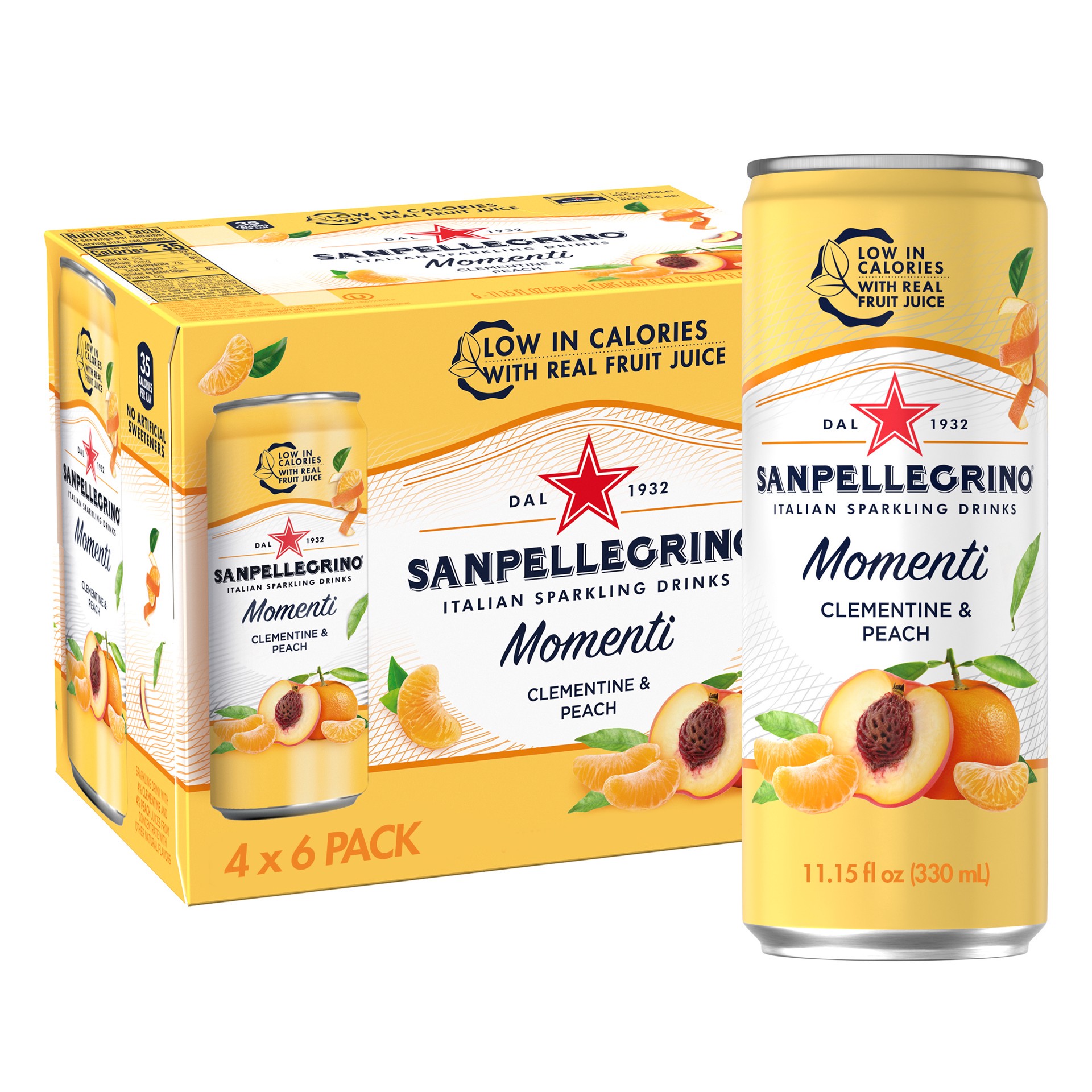 slide 1 of 8, San Pellegrino Momenti Clementine and Peach Flavored Sparkling Drink, 267.60 oz