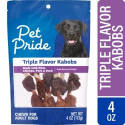 Pet Pride Kabob Chews Triple Flavor Adult Dog Treats, 4 oz