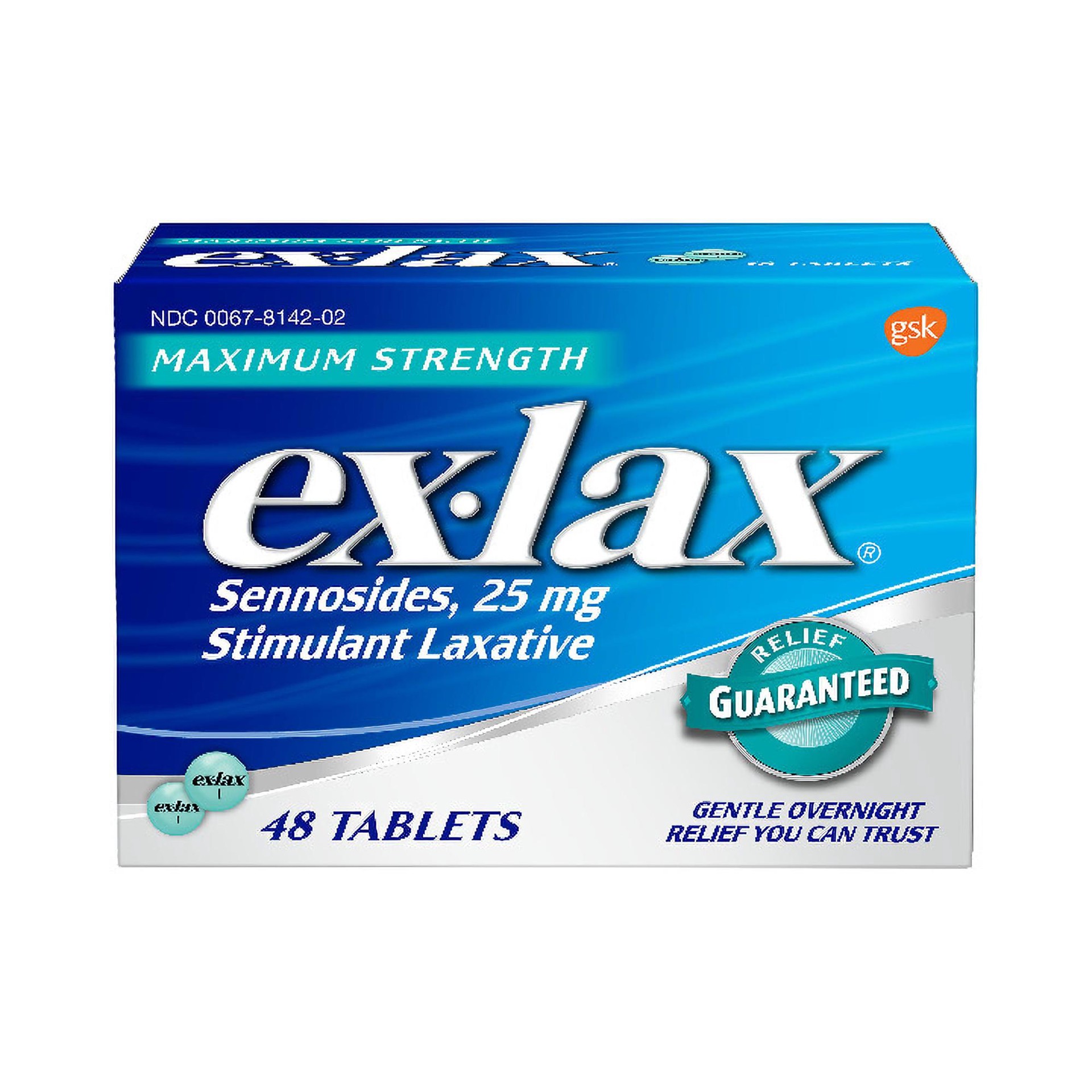 slide 1 of 5, ex-lax Maximum Strength Stimulant Laxative Constipation Relief Pills for Occasional Constipation - 48 Count, 1 ct