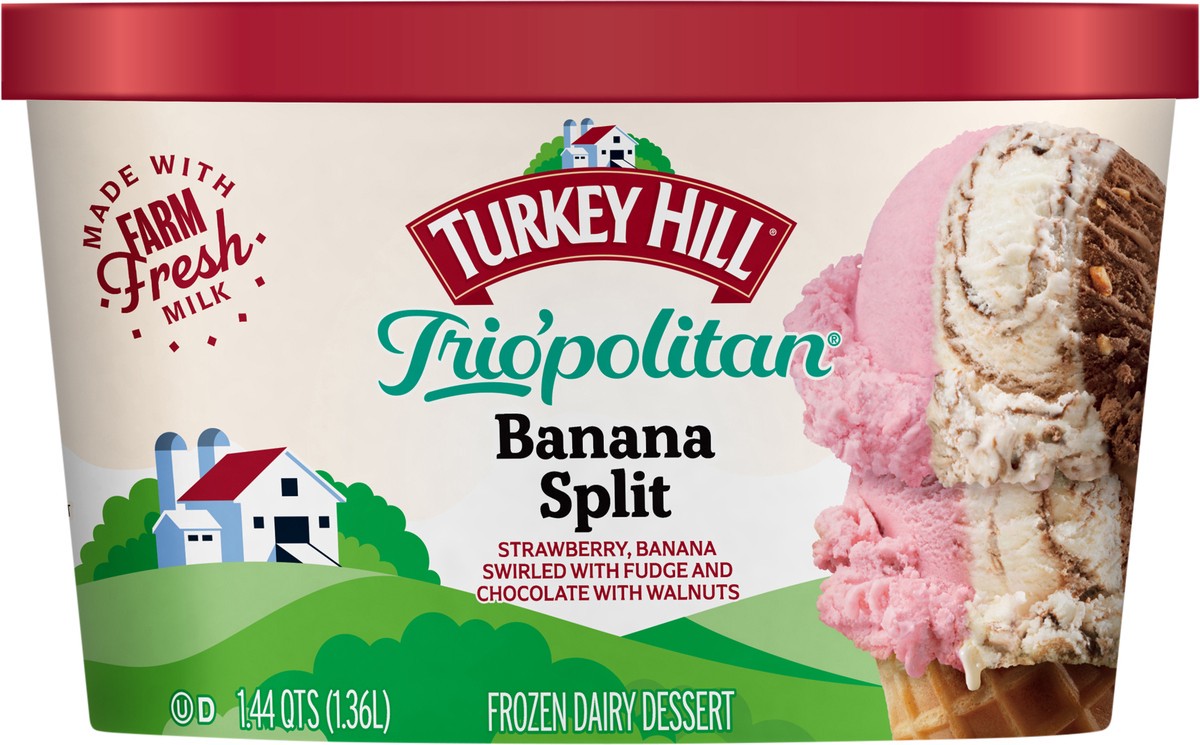 slide 5 of 5, Turkey Hill Trio'politan Banana Split, 1.44 qt
