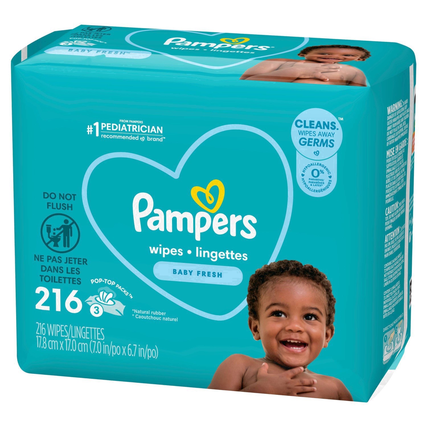 slide 42 of 106, Pampers Baby Wipes Baby Fresh Scented 3X Pop-Top Packs 216 Count, 216 ct