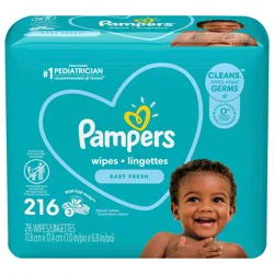 Pampers Baby Wipes Baby Fresh Scented 3X Pop-Top Packs 216 Count