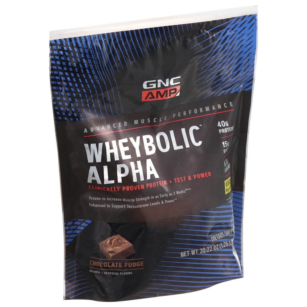 slide 2 of 9, GNC AMP Wheybolic Alpha Chocolate Fudge Whey Protein 20.22 oz, 20.22 oz