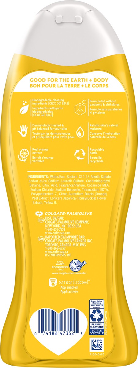 slide 8 of 8, Softsoap Body Honeysuckle & Orange Burst Body Wash, 20 Oz, 20 fl oz