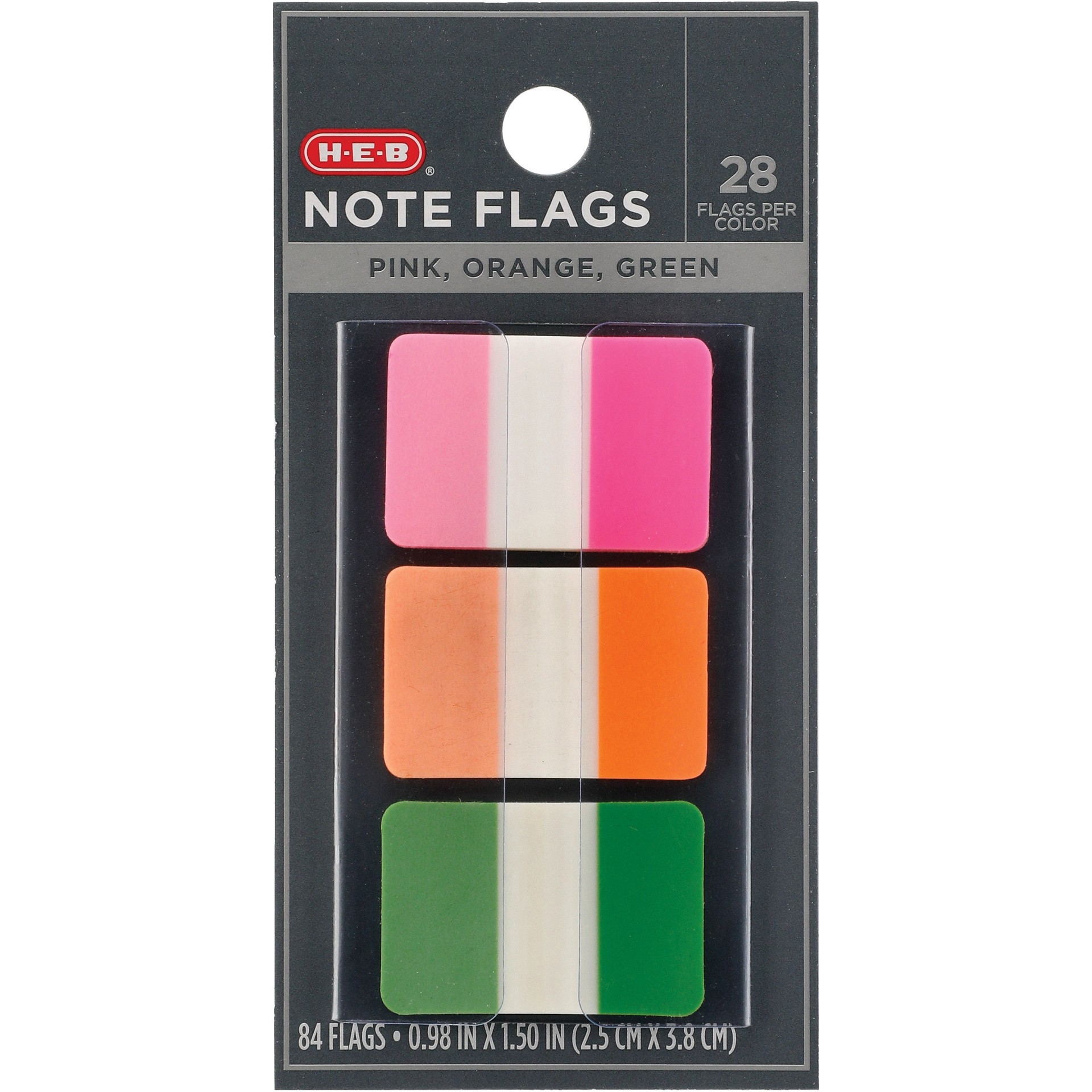 slide 1 of 1, H-E-B Medium Note Flags - Neon, 84 Ct, 84 ct
