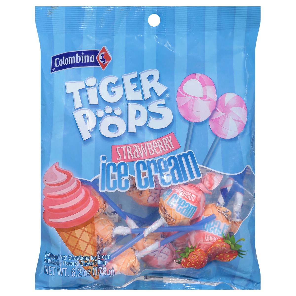 slide 1 of 9, CANDY DSD Tiger Pops Ice Cream, 6.2 oz