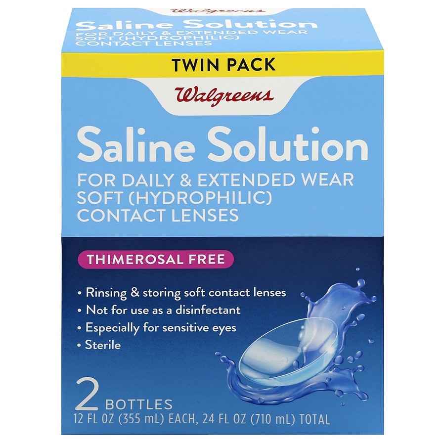 slide 1 of 5, Walgreens Sterile Saline Solution, 2 ct; 12 fl oz