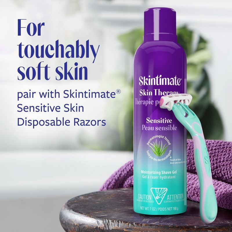 slide 5 of 6, Skintimate Skin Therapy Sensitive Skin Women's Shave Gel - 7oz, 7 oz