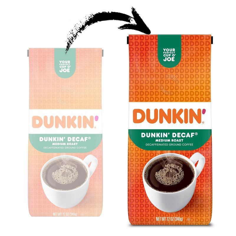 slide 2 of 5, Dunkin' Donuts Dunkin' Dunkin' Decaf Medium Roast Ground Coffee - 12oz, 12 oz