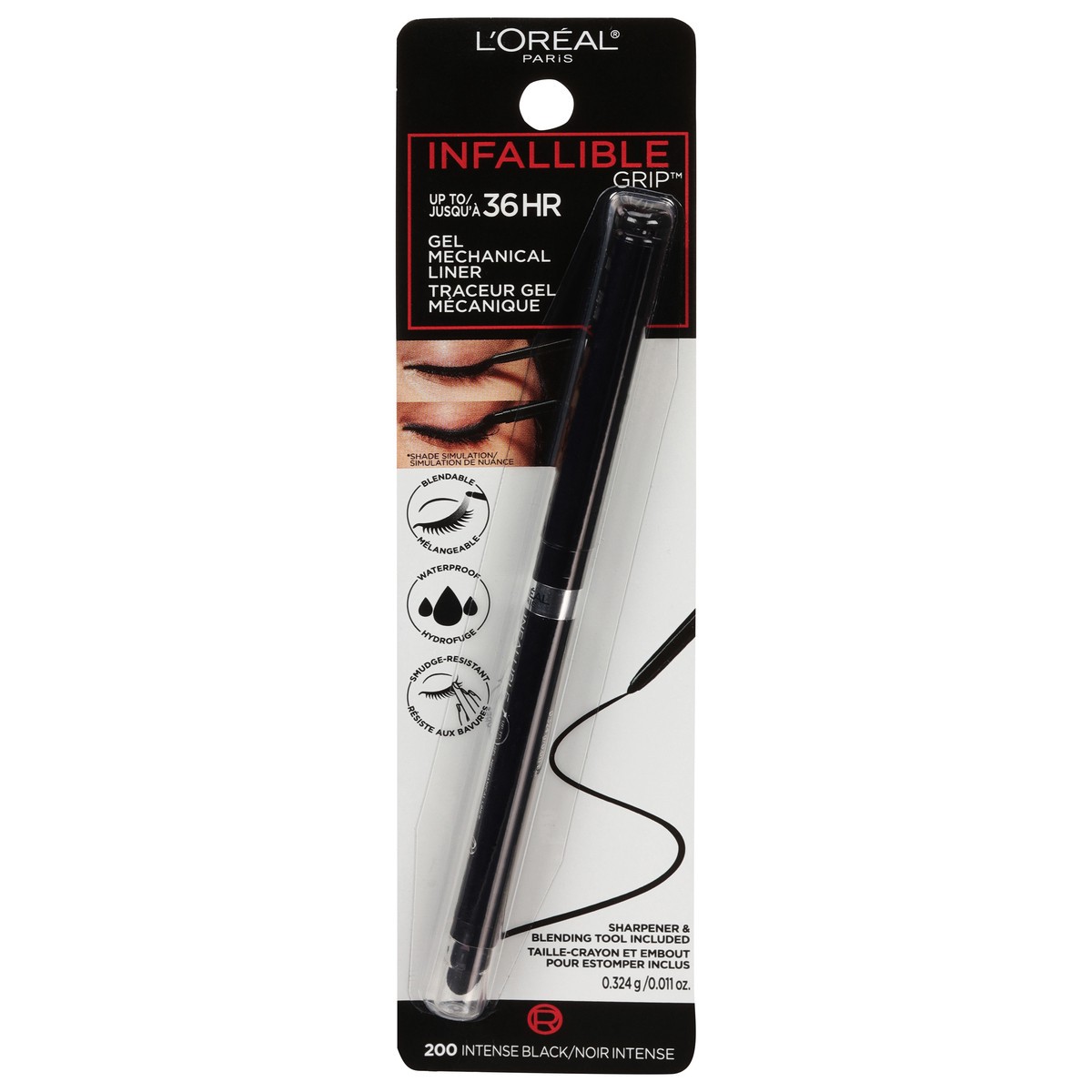 slide 1 of 10, L'Oréal Infallible Grip Mechanical Gel Makeup Eyeliner, Intense Black, 1 ct