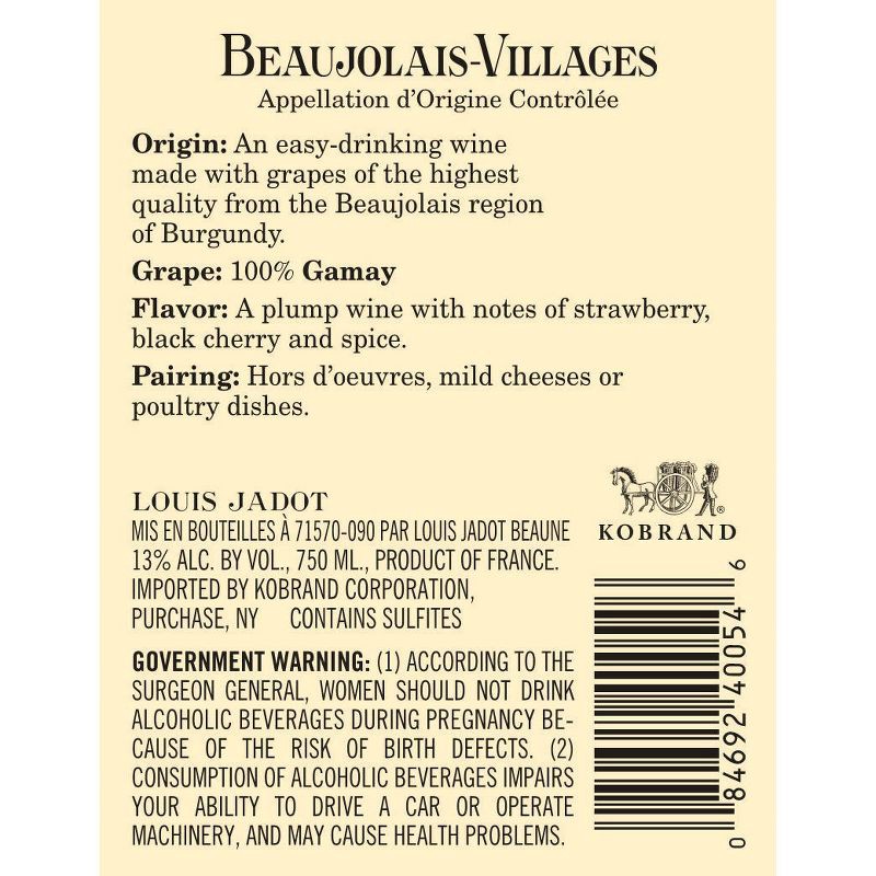 slide 3 of 8, Louis Jadot Beaujolais Villages Red Wine - 750ml Bottle, 750 ml
