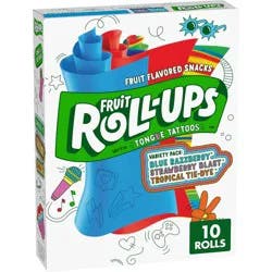 Betty Crocker Fruit Roll-Ups Variety Fruit Flavored Snacks - 10ct/5oz: Gluten-Free, No Artificial Preservatives