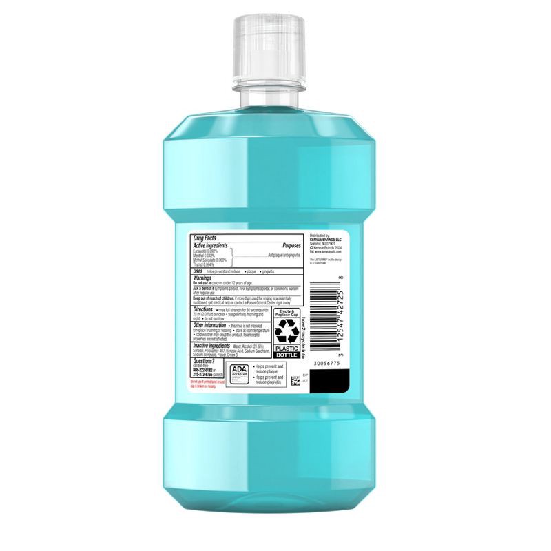 slide 2 of 15, Listerine Antiseptic Mouthwash for Bad Breath and Plaque Cool Mint - 500ml, 500 ml