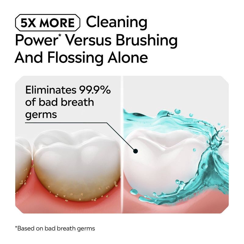 slide 6 of 10, Listerine Antiseptic Mouthwash for Bad Breath and Plaque Cool Mint - 500ml, 500 ml