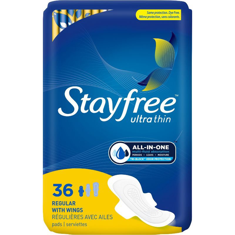 slide 1 of 1, Stayfree Ultra Thin Pads with Wings - Unscented - Regular - 36ct, 36 ct