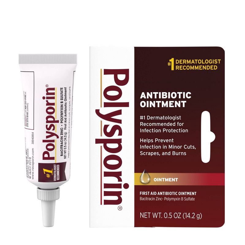 slide 1 of 7, Polysporin First Aid Antibiotic Ointment - 0.5oz, 0.5 oz