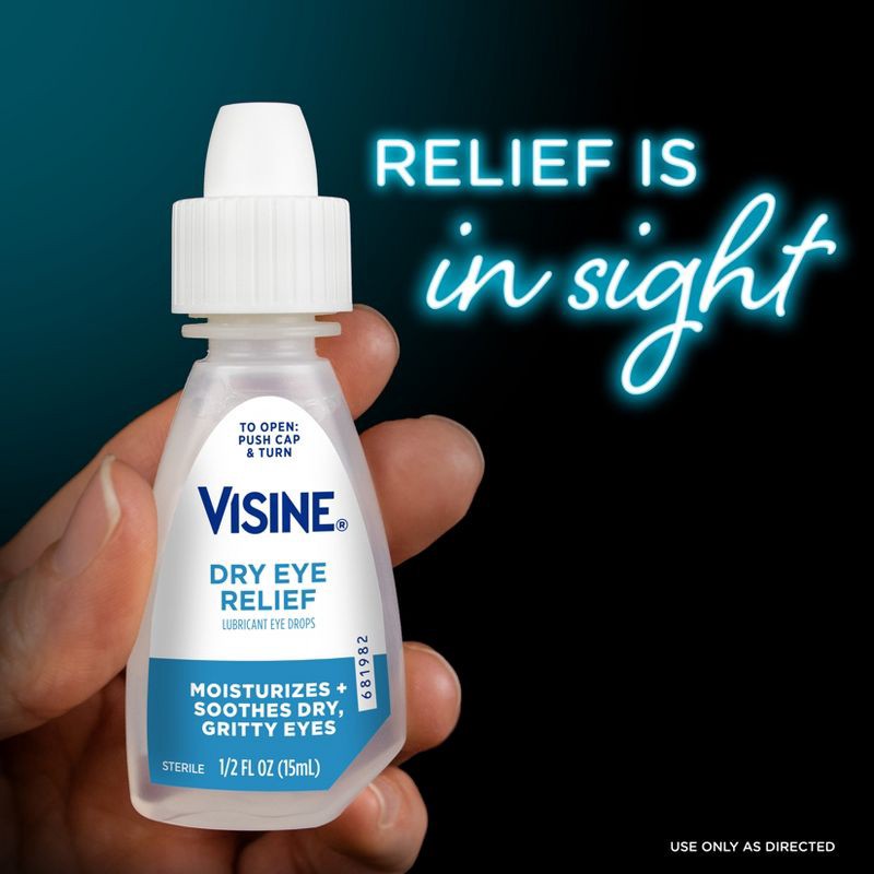slide 6 of 10, Visine Dry Eye Relief Lubricating Eye Drops - 0.5 fl oz, 0.5 fl oz