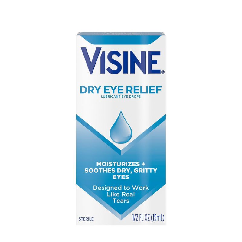 slide 8 of 10, Visine Dry Eye Relief Lubricating Eye Drops - 0.5 fl oz, 0.5 fl oz