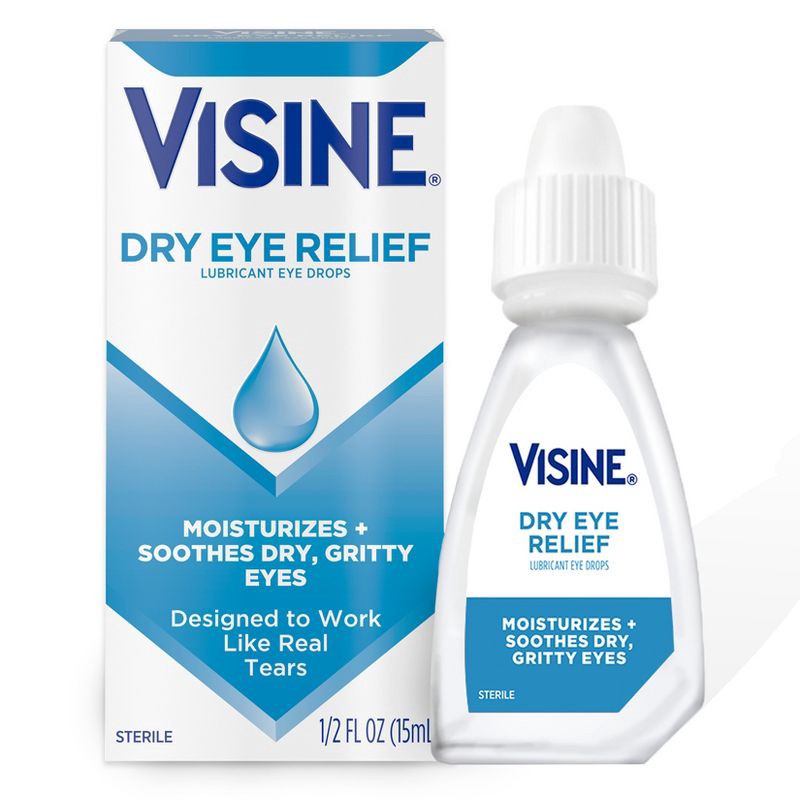 slide 1 of 10, Visine Dry Eye Relief Lubricating Eye Drops - 0.5 fl oz, 0.5 fl oz