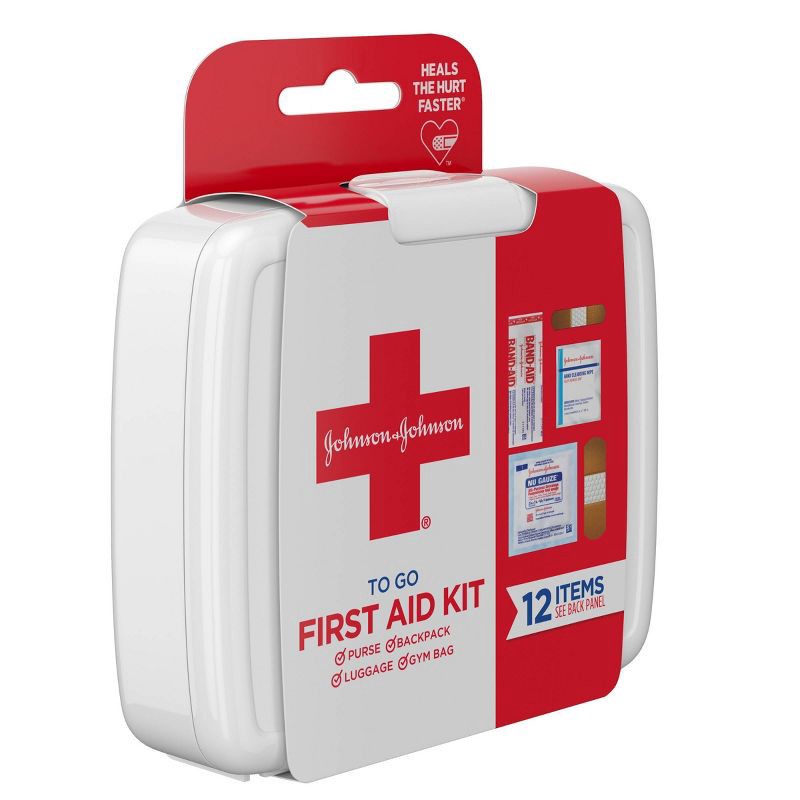 slide 3 of 6, Johnson & Johnson First Aid To Go! Portable Mini Travel Kit - 12pc, 12 ct