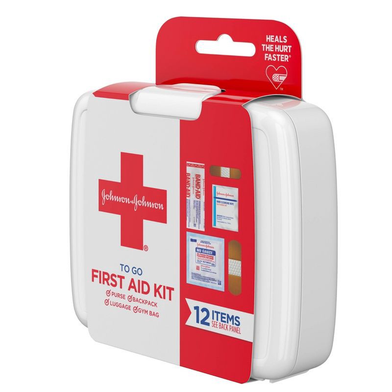 slide 6 of 6, Johnson & Johnson First Aid To Go! Portable Mini Travel Kit - 12pc, 12 ct