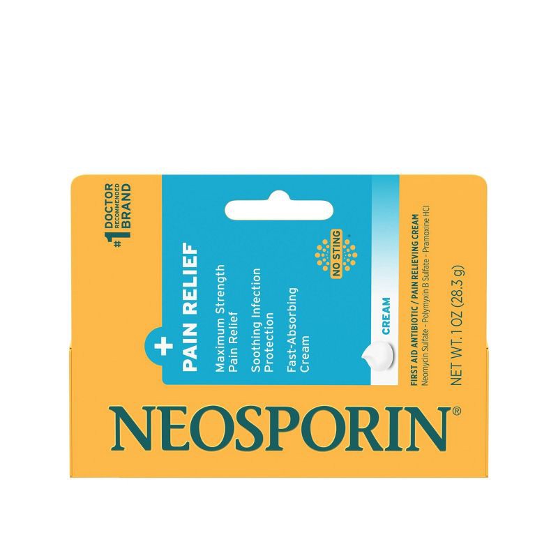 slide 1 of 6, Neosporin Plus Pain Relief Maximum Strength First aid Antibiotic Cream - 1oz, 1 oz