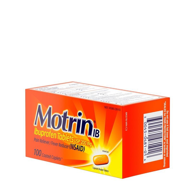 slide 2 of 8, Motrin IB Pain Reliever & Fever Reducer Tablets - Ibuprofen (NSAID) - 100ct, 100 ct