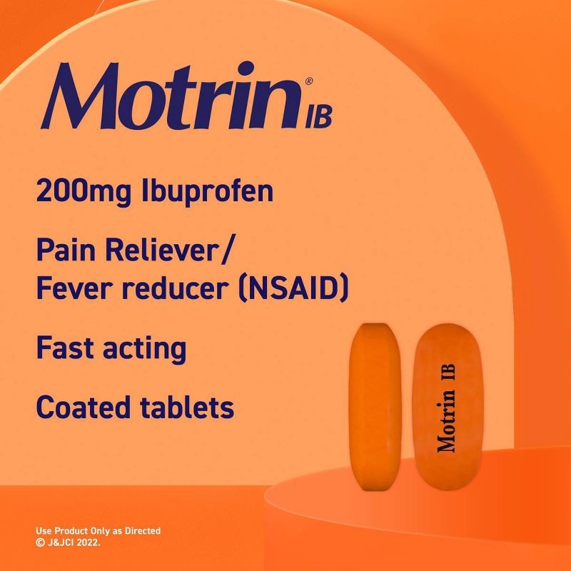 slide 3 of 8, Motrin IB Pain Reliever & Fever Reducer Tablets - Ibuprofen (NSAID) - 100ct, 100 ct