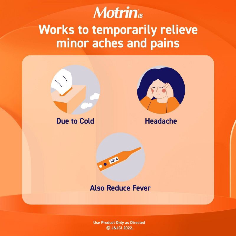 slide 5 of 8, Motrin IB Pain Reliever & Fever Reducer Tablets - Ibuprofen (NSAID) - 100ct, 100 ct