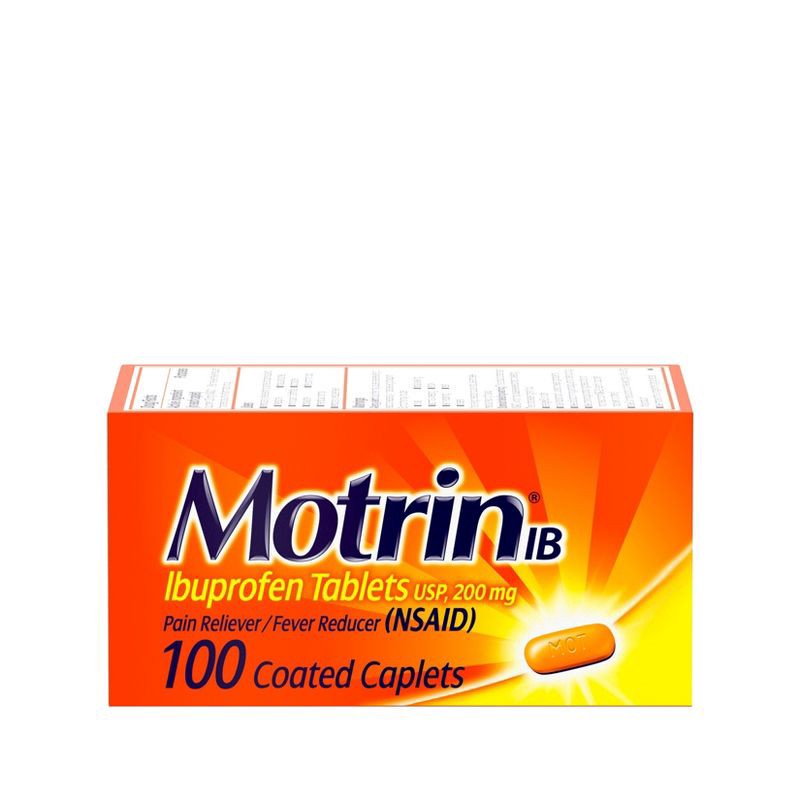 slide 1 of 8, Motrin IB Pain Reliever & Fever Reducer Tablets - Ibuprofen (NSAID) - 100ct, 100 ct