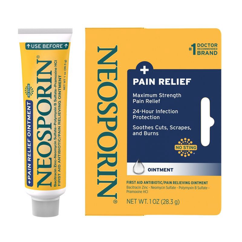 slide 1 of 7, Neosporin Plus Pain Relief Maximum Strength Antibiotic Ointment - 1oz, 1 oz
