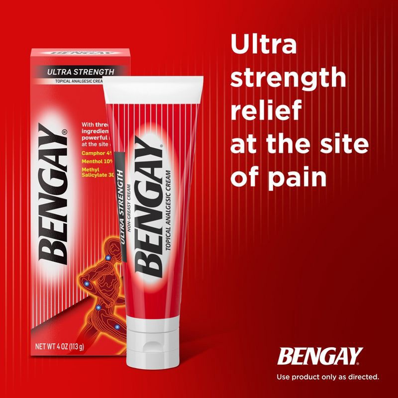 slide 3 of 8, Bengay Ultra Strength Pain Relieving Cream - 4oz, 4 oz