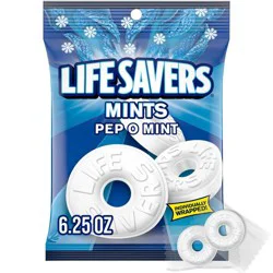 Life Savers Lifesavers Pep O Mint Hard Candy Bag Peppermint Flavored Mints - 6.25oz