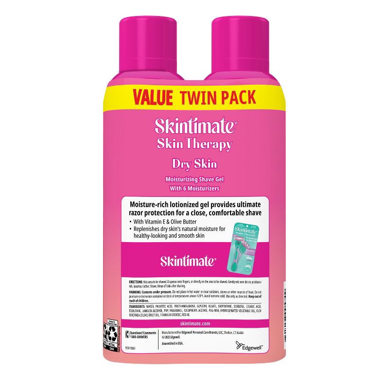 slide 2 of 7, Skintimate Skin Therapy Dry Skin Women's Shave Gel - 7oz/2pk, 2 ct; 7 oz