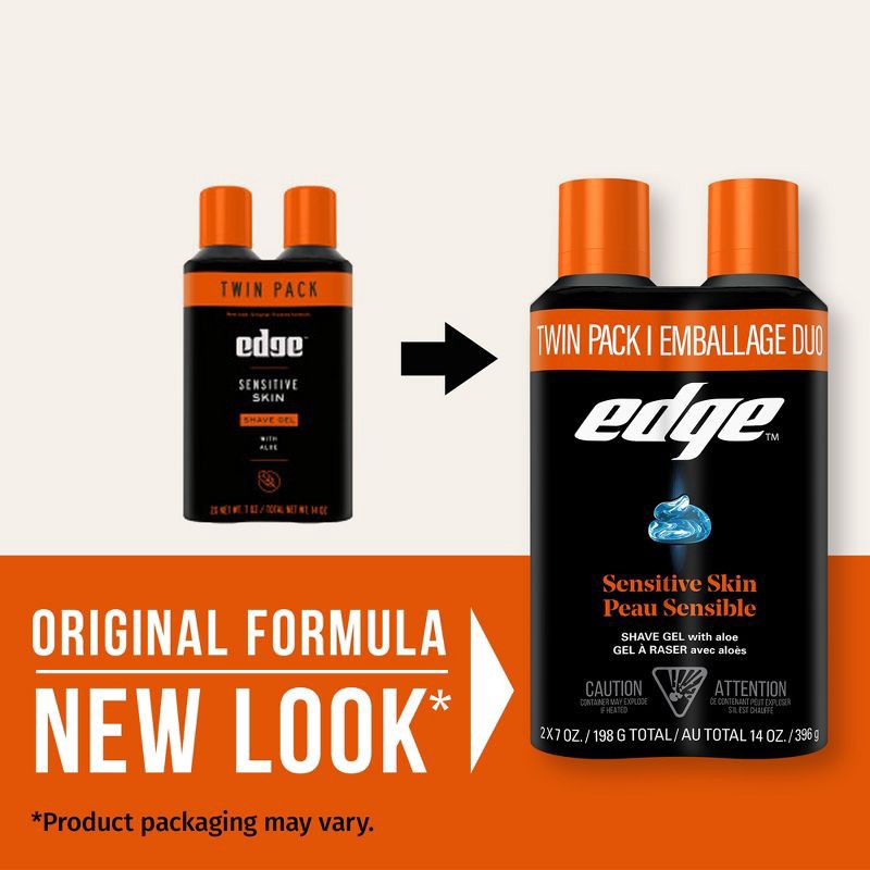 slide 3 of 9, Edge Shave Gel Sensitive Skin Twinpack - 14 oz, 14 oz