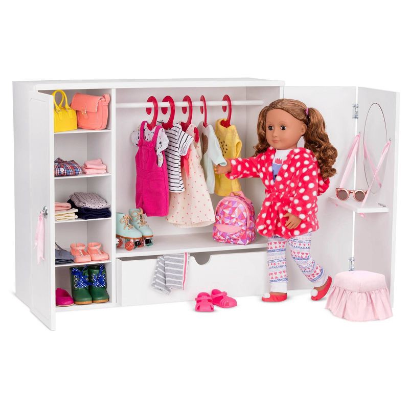 slide 2 of 4, Our Generation Wooden Wardrobe - Closet for 18" Dolls, 1 ct