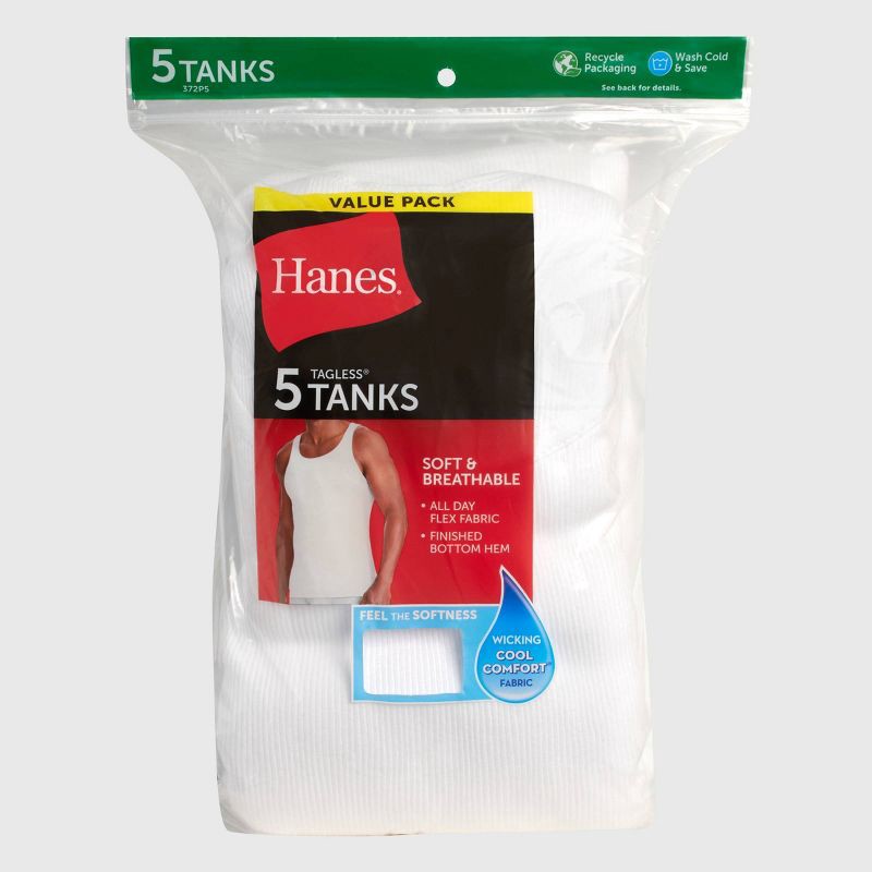 slide 6 of 9, Hanes Men's 6pk Tanks - White XXL, 6 ct
