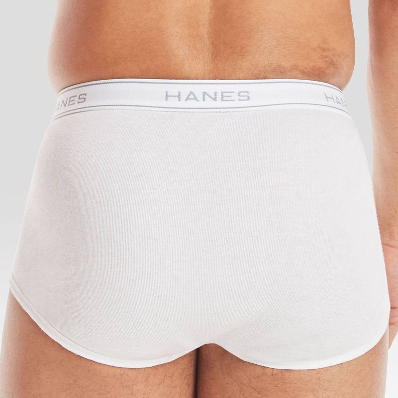 slide 3 of 7, Hanes Men's 9pk Briefs - White M: Tagless, High Rise, Breathable, Moisture Wicking, Full Waistband Elastic, 9 ct