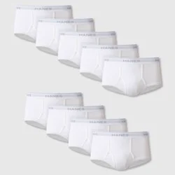 Hanes Men's 9pk Briefs - White 2XL: Tagless, High Rise, Full Waistband Elastic, Breathable, Moisture Wicking, Machine Washable
