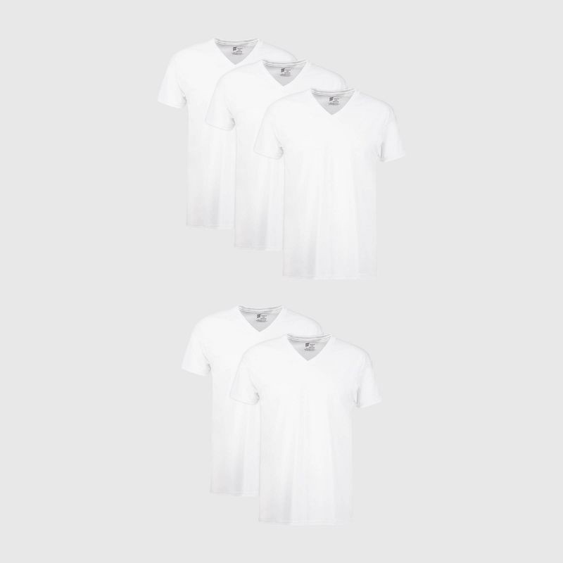 slide 1 of 8, Hanes Men's 5pk V Neck T-Shirt - White 2XL, 5 ct