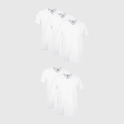 Hanes Men's 5pk V Neck T-Shirt - White 2XL