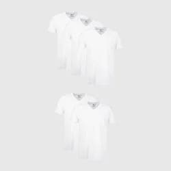 Hanes Men's 5pk V Neck T-Shirt - White 2XL
