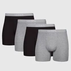 Hanes Men's Boxer Briefs 4pk - Black/Gray XXL: Tagless, Breathable, Moisture Wicking, Lightweight Fabric