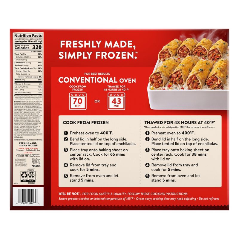 slide 6 of 10, Stouffer's Chicken Enchilada Party Size Frozen Meals - 57oz/8ct, 8 ct; 57 oz