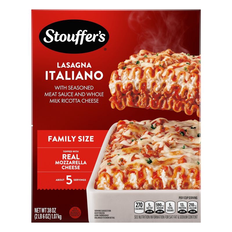 slide 7 of 12, Stouffer's Frozen Lasagna Italiano Family Size - 38oz, 38 oz