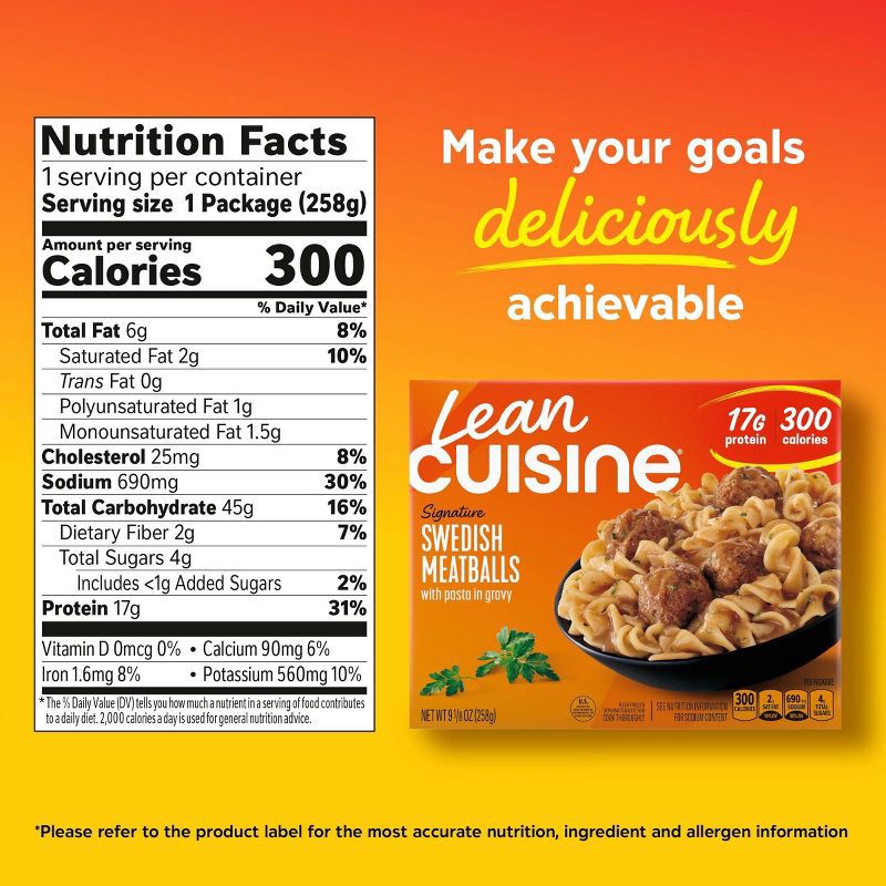slide 6 of 7, Lean Cuisine Protein Kick Swedish Frozen Meatballs - 9.125oz, 9.125 oz