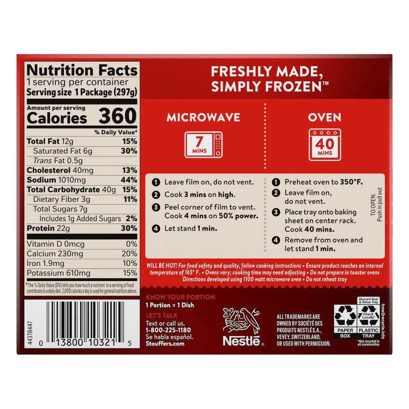 slide 10 of 11, Stouffer's Frozen Lasagna with Meat & Sauce Frozen Dinner - 10.5oz, 10.5 oz